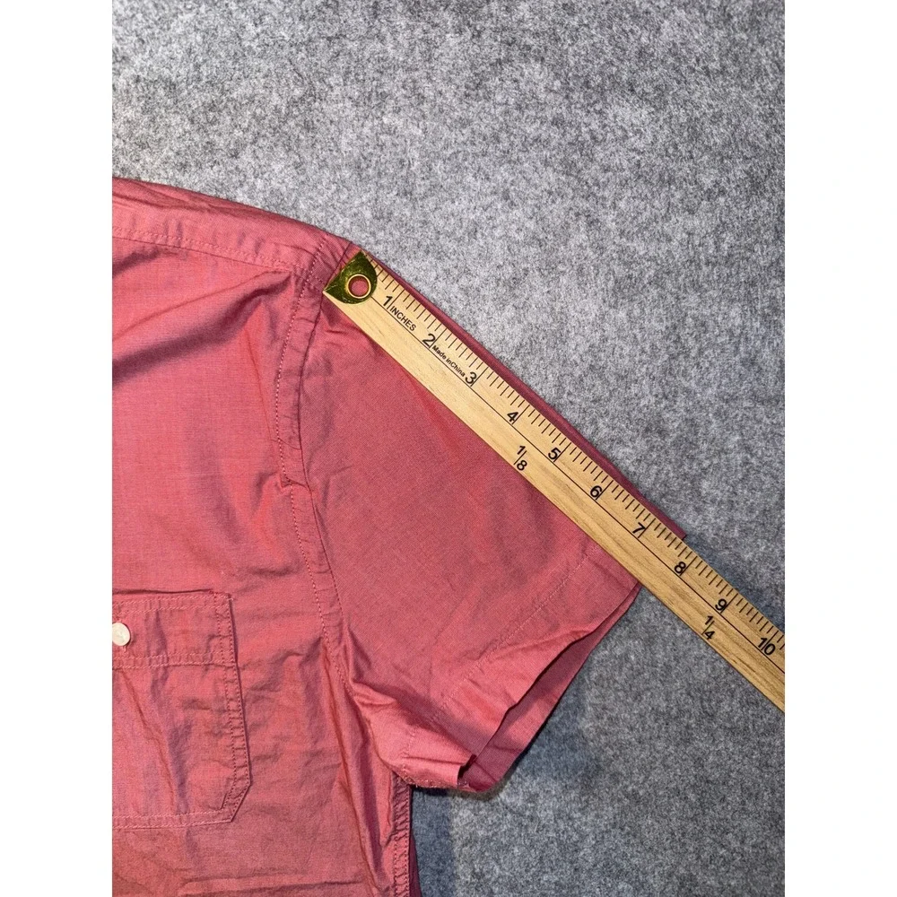 Express Short Sleeve‎ Button Down Small Coral Pink 100% Cotton Dual Pocket